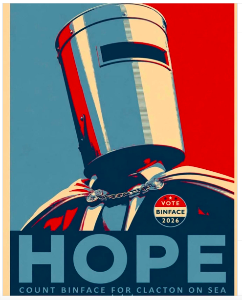 Poster: Count binface presented in a pastiche of Shepard Fairey's famous post for Barack Obama - Hope
