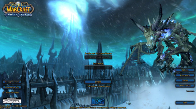 2010 login screen, WoTLK