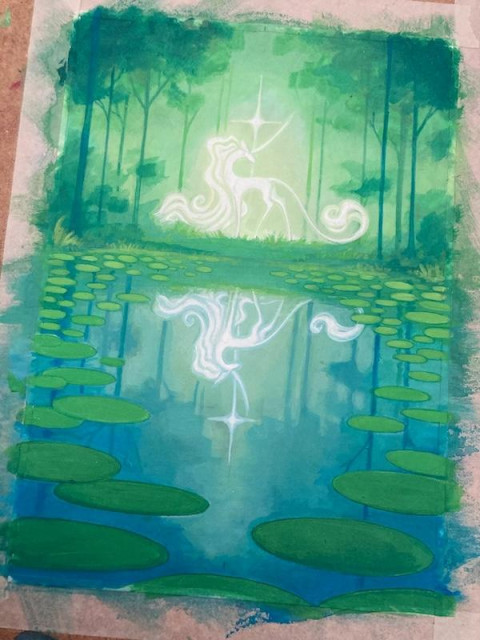 unicorn at lake
