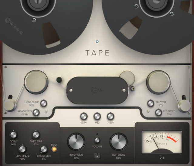 Air-G Tape plugin UI.