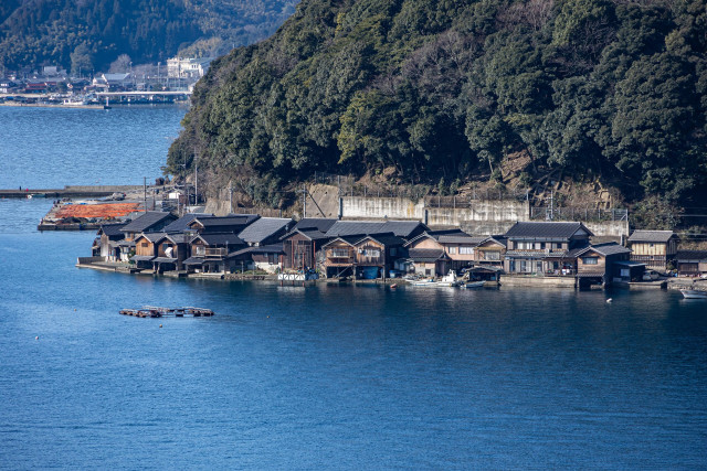Ine, a fishing village on the coast of Kyoto Prefecture, famed for its 'boat houses' pressed close against the sea.