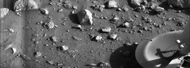 On the morning of July 20, 1976, roughly 40 minutes after mission controllers received word that the Viking 1 lander had successfully touched down on the surface of Mars, this photo gave us our first view from the surface of another planet. Credit: NASA/JPL