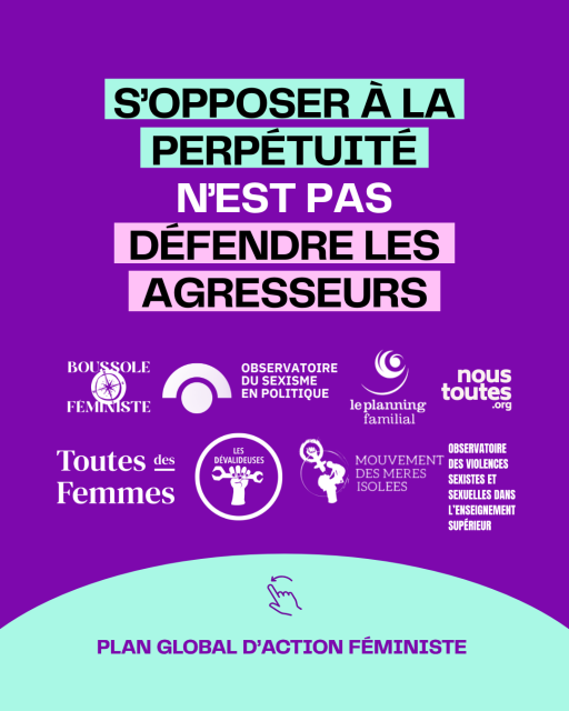 Slide 1 :
S’OPPOSER à LA
PERPÉTUITÉ
N’EST PAS
DÉFENDRE LES
AGRESSEURS