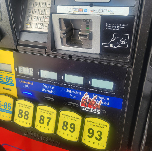 We did that! Sticker, with a group of maga pointing at high gas prices