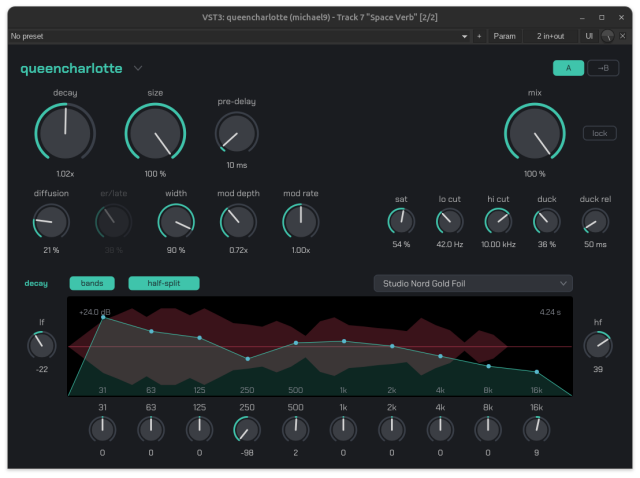 a screenshot of the work-in-progress queencharlotte reverb.
