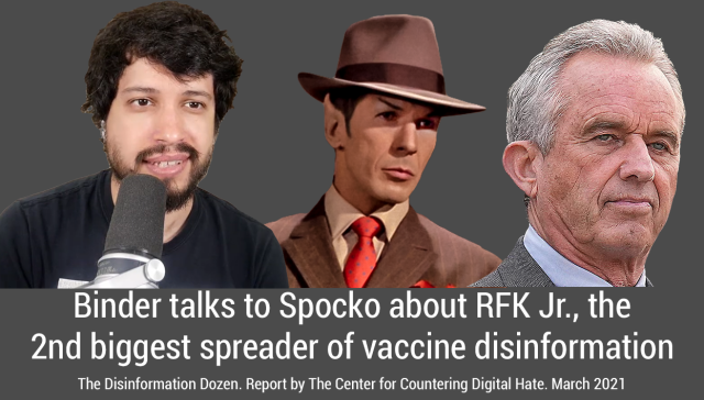 Spocko on the  @MattBinder show explaining  how RFKJr spread Disinformation .  Matt Binder doomed show