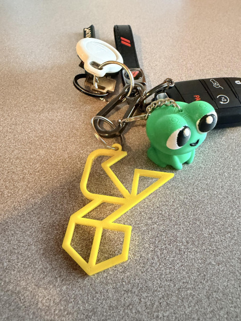 My keychain with a roost logo keychain