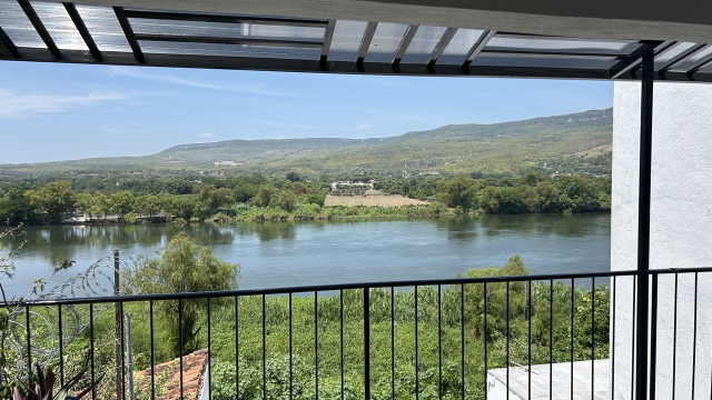 The view from my Airbnb in Chiapa de Corzo, across the river Grijalva to low mountains in distance