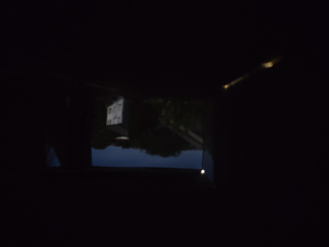 Testbild durch das Guckloch. Es steht natürlich auf dem Kopf.