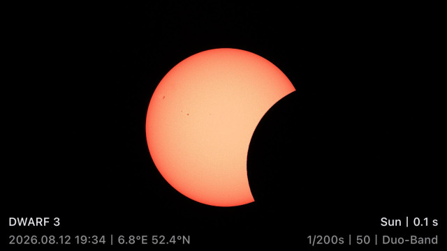 Partial solar eclipse with different band and telescope info
