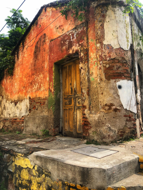 Old rustic door in Mazatlan, Mexico - 2020