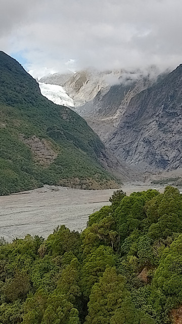 Current photo of Franz-Joseph glacier showing extent of ice loss is the same as what was predicted for 2100.